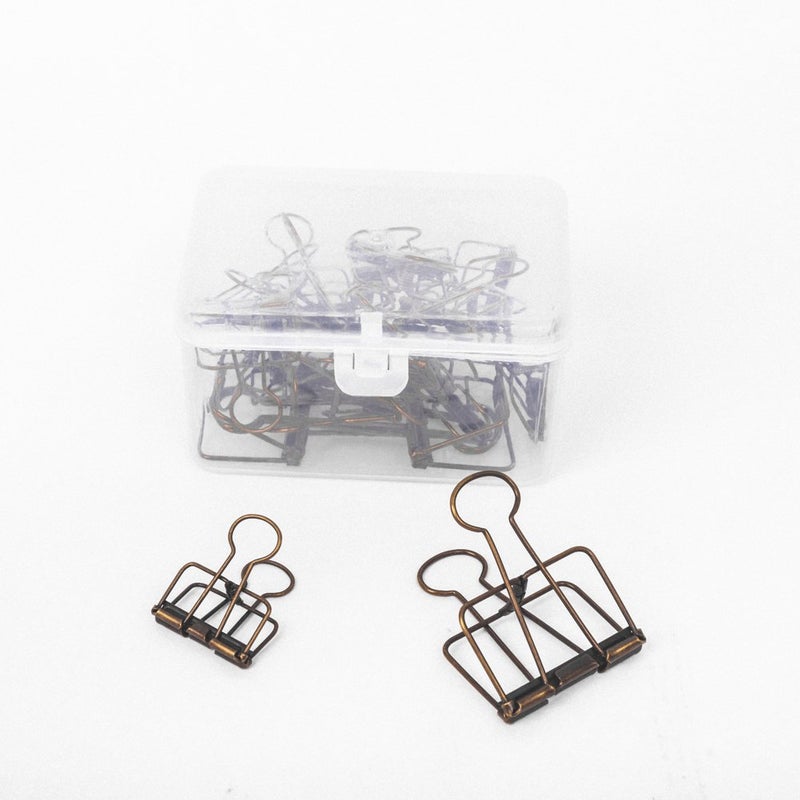 Berchirly 20PCS Assorted Size Skeleton Binder Clips Rustic Antique Brass Paper Clamps 32mm 16PCS and 51mm 4PCS Copper - Image 4